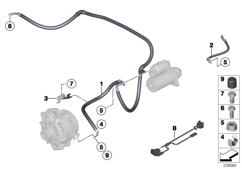 Genuine BMW 12427585241 E70 Cable Alternator-Starter-Base B+ (Inc. X5 3.0si) | ML Performance UK UK Car Parts