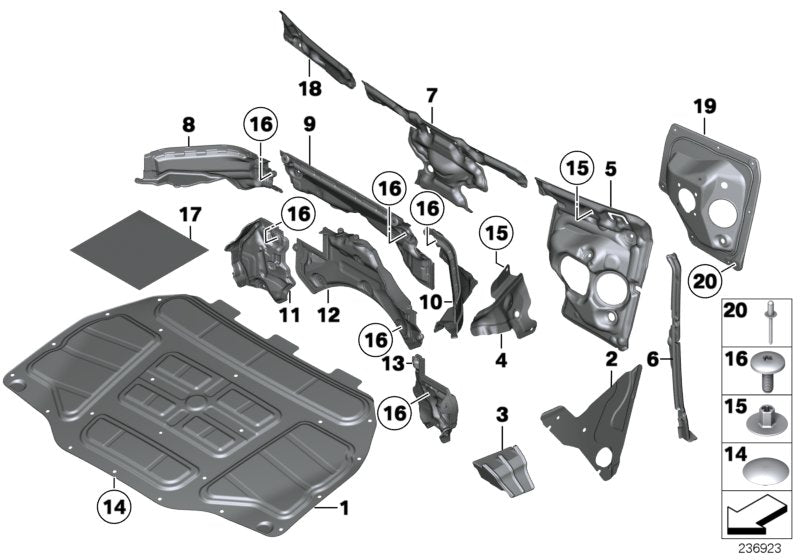 Genuine BMW 51489110177 Sound Insul.,Eng.-Comp. Part. Wall,Left (Inc. Alpina B7LX, 740LiX & 760Li) | ML Performance UK UK Car Parts