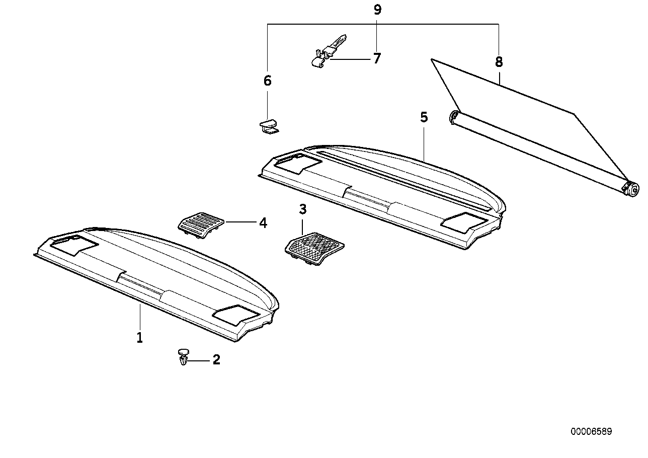 Genuine BMW 51468183331 E36 Rear Window Shelf ANTHRAZIT 93 (Inc. 325i, 328i & 318is) | ML Performance UK Car Parts