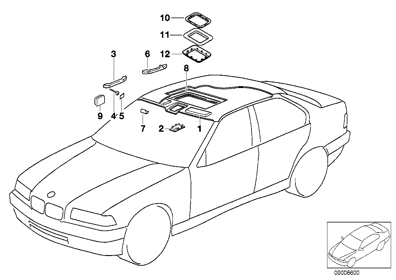 Genuine BMW 51448173531 E36 Headlining GRAU (Inc. 328i, 318is & 318tds) | ML Performance UK UK Car Parts