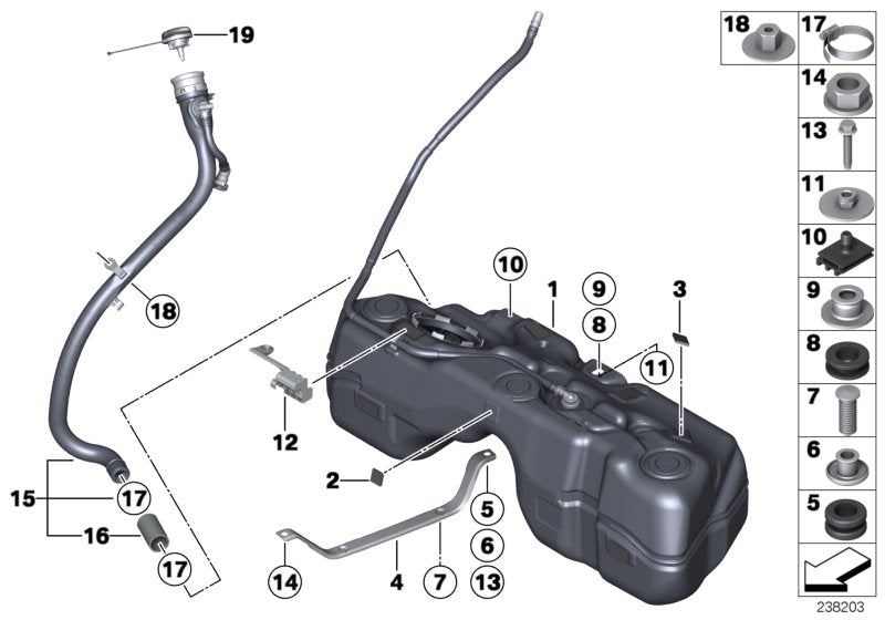 Genuine BMW 16117220743 F25 F26 Plastic Fuel Tank (Inc. X3 18i & X4) | ML Performance UK UK Car Parts