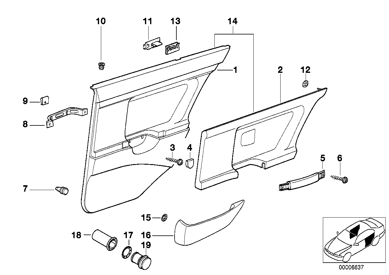 Genuine BMW 51428182765 E36 Left Door Trim Panel Insert 0519/0595 GRAU (Inc. M3, 325td & 318tds) | ML Performance UK UK Car Parts