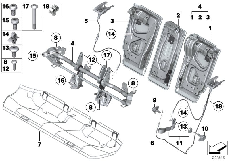 Genuine BMW 52202997547 E84 Detent Release, Backrest Frame, Center (Inc. X1) | ML Performance UK UK Car Parts