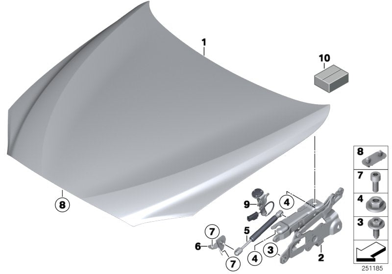 Genuine BMW 41617228974 Hood (Inc. 650i, 650iX & 640dX) | ML Performance UK UK Car Parts