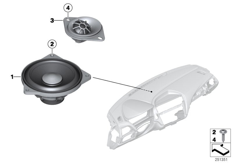 Genuine BMW 65139804157 F22 I12 F21 Midrange Speaker, Stereo/Hifi (Inc. M2, Cooper S ALL4 & 114i) | ML Performance UK UK Car Parts