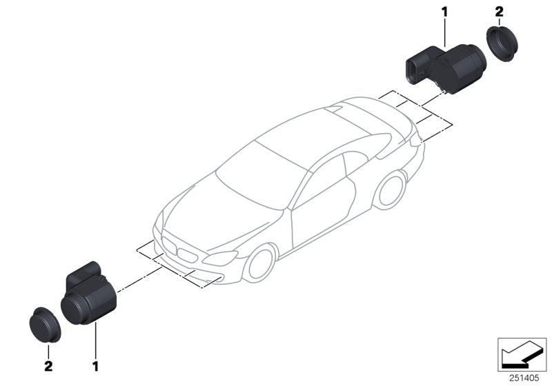 Genuine BMW 66209235139 Ultrasonic Sensor, Vermilion Red WA82 (Inc. 650i, Alpina B6 & X3 20iX) | ML Performance UK UK Car Parts