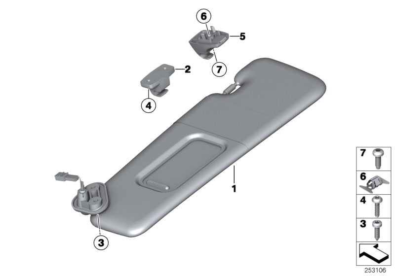 Genuine BMW 51168052478 Sun Visor, Alcantara With Label, Right ANTHRAZIT (Inc. 650i, 640iX & 640i) | ML Performance UK UK Car Parts