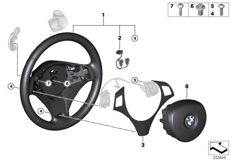 Genuine BMW 32306795573 E87 E84 E91 Airbag Sport St. Whl. Lthr Steptronic (Inc. 335d, 128i & 120d) | ML Performance UK UK Car Parts