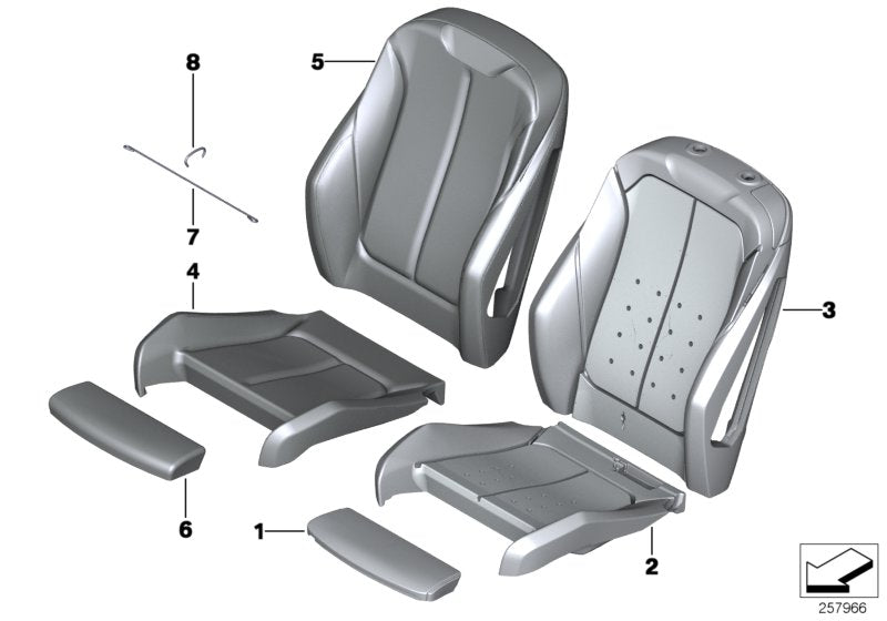 Genuine BMW 52107295148 Leather Cover Sport Backrest Right KORALLROT (Inc. 430dX, 320d ed & Hybrid 3) | ML Performance UK UK Car Parts