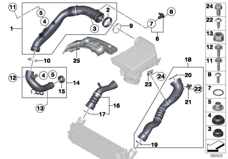 Genuine BMW 13717601875 F25 F26 Charge Air Induction Tract (Inc. X3 35iX & X4) | ML Performance UK UK Car Parts