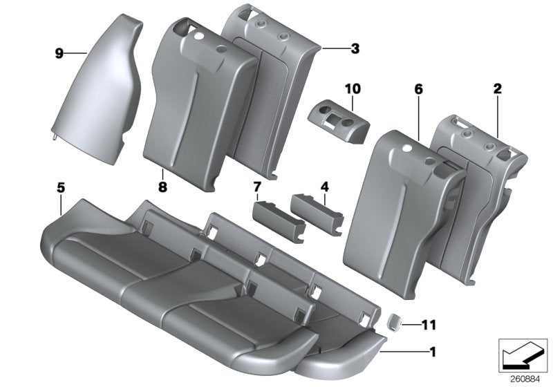 Genuine BMW 52207326675 Cover Backrest Leather Left SATTELBRAUN (Inc. 318d, 335iX & 330dX) | ML Performance UK UK Car Parts