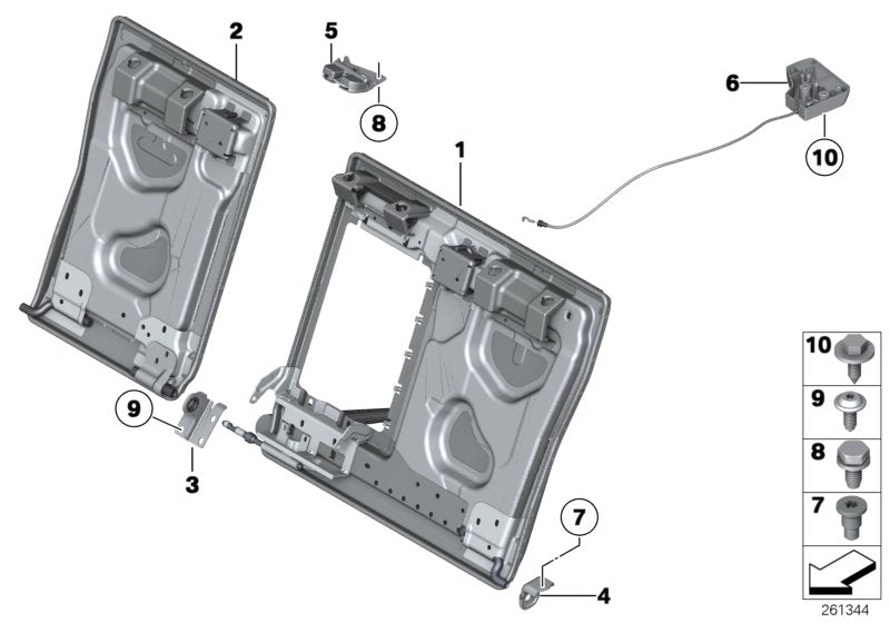 Genuine BMW 52209162805 Backrest Frame, Load-Through, Left (Inc. 530dX, 518d & 535dX) | ML Performance UK UK Car Parts