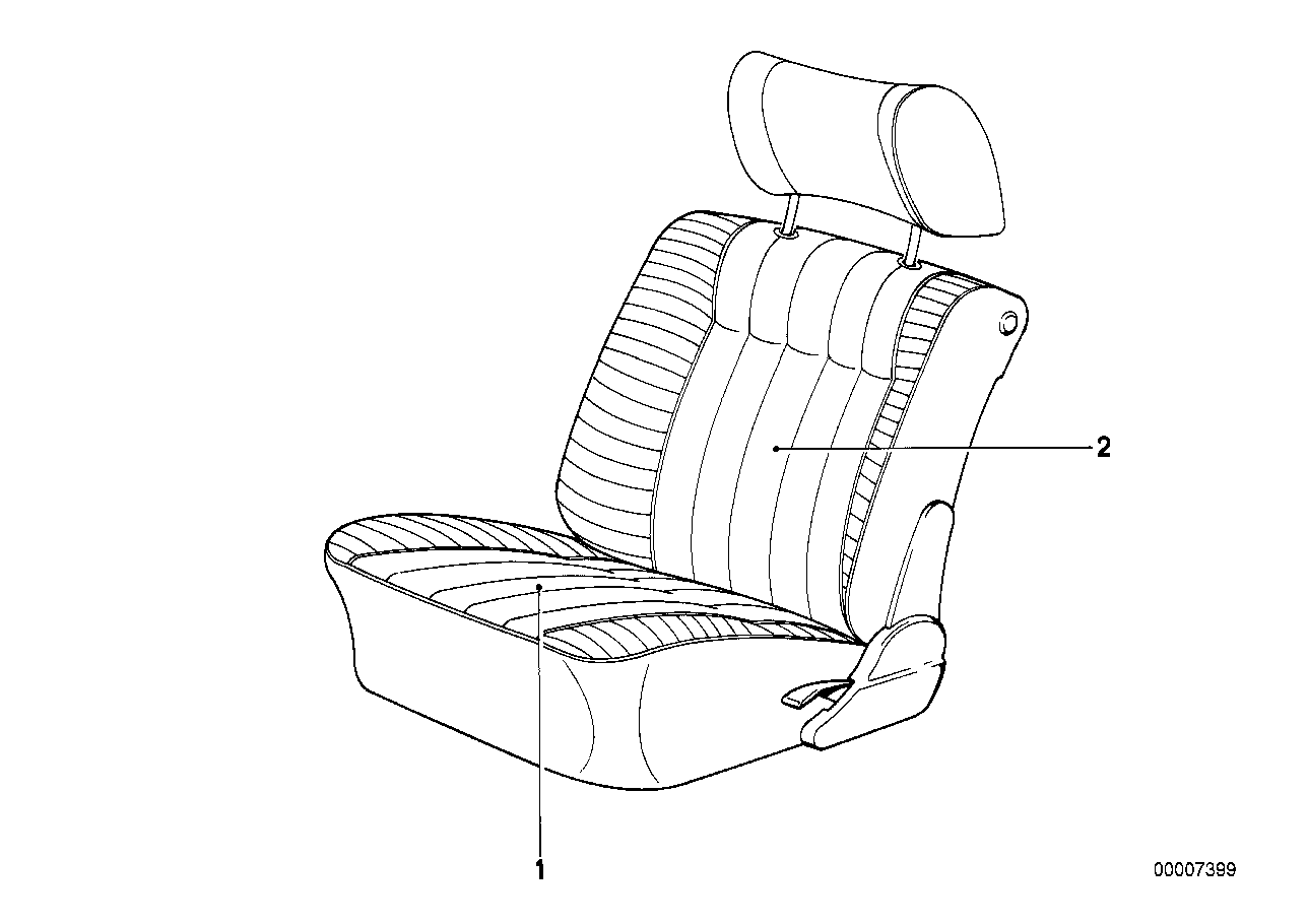 Genuine BMW 52101912373 E23 Cover Backrest Cloth 0173 NUTRIA (Inc. 732i, 745i & 733i) | ML Performance UK UK Car Parts