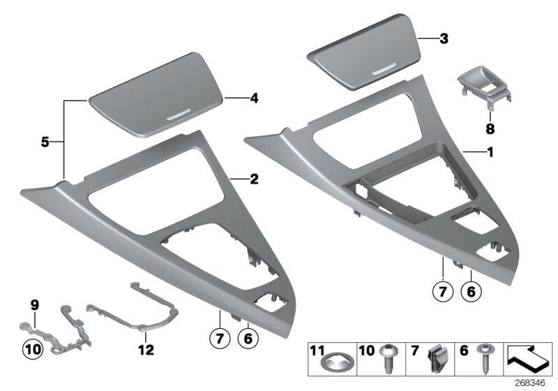 Genuine BMW 51169242726 Set Of Decor Covers, Wood, Poplar Grain Left hand drive (Inc. 650iX, 640iX & 650iX 4.0) | ML Performance UK UK Car Parts