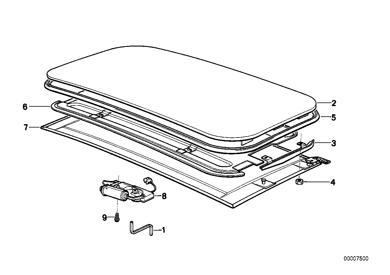 Genuine BMW 54128108898 E31 Ceiling Frame Covered Velours SILBERGRAU (Inc. 850Ci) | ML Performance UK UK Car Parts