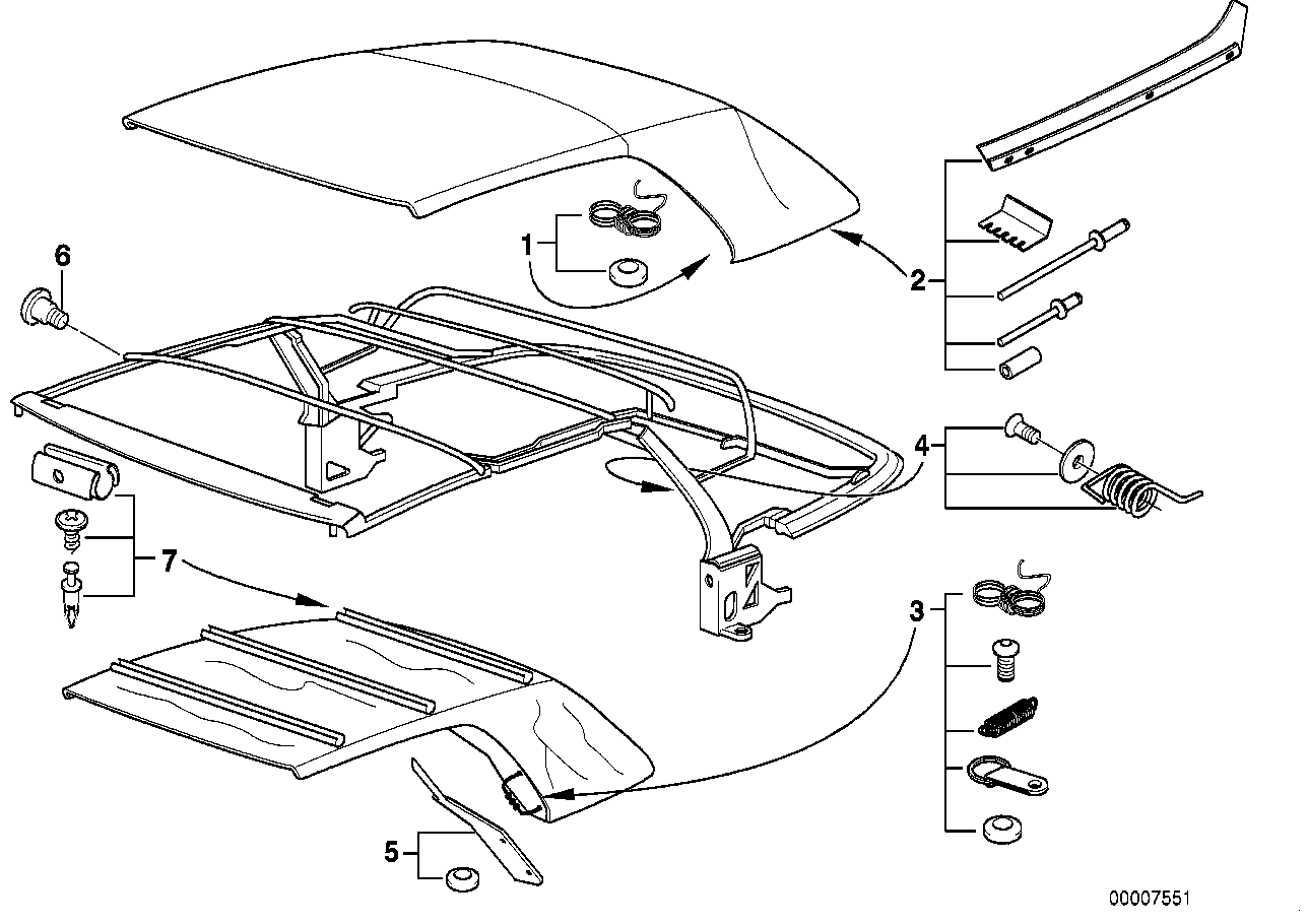 Genuine BMW 54318227354 E36 Rep.Kit F Internal Head Lining Fixing (Inc. 328i, 318i & 323i) | ML Performance UK Car Parts