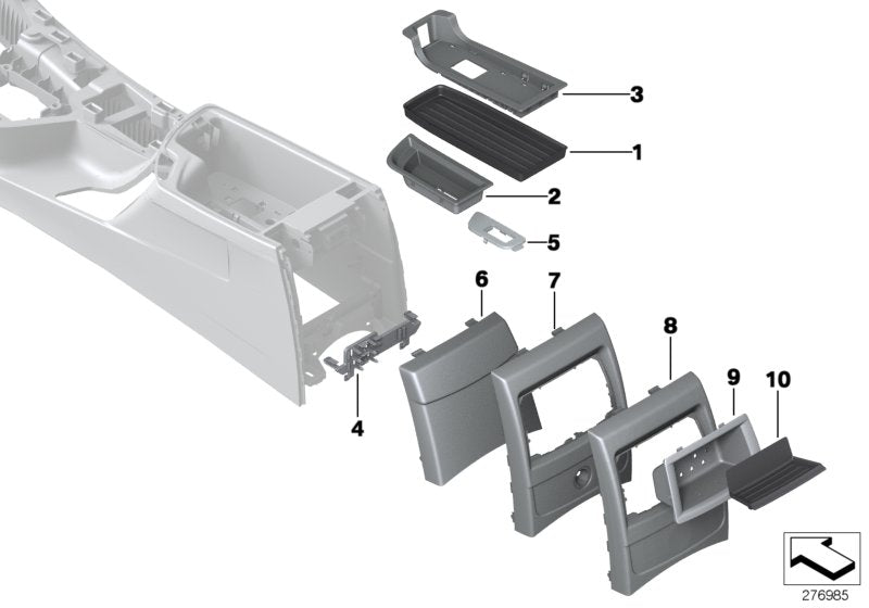 Genuine BMW 51169236092 F22 F20 Cover Centre Console, Rear OYSTER (Inc. 220i, 118dX & 218i) | ML Performance UK UK Car Parts