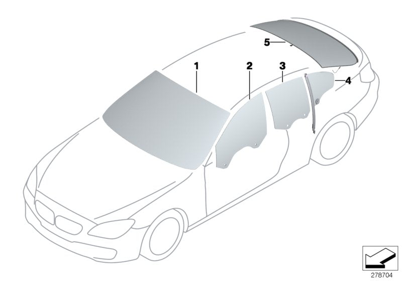 Genuine BMW 51357275379 Side Window,Green Fixed,Left Rear Door (Inc. 650iX, 640iX & 640dX) | ML Performance UK UK Car Parts