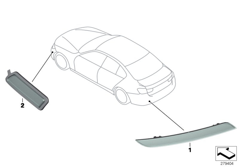 Genuine BMW 63147476842 Reflector, Rear Right BLACK LINE (Inc. 318dX, 320i ed & 330d) | ML Performance UK UK Car Parts