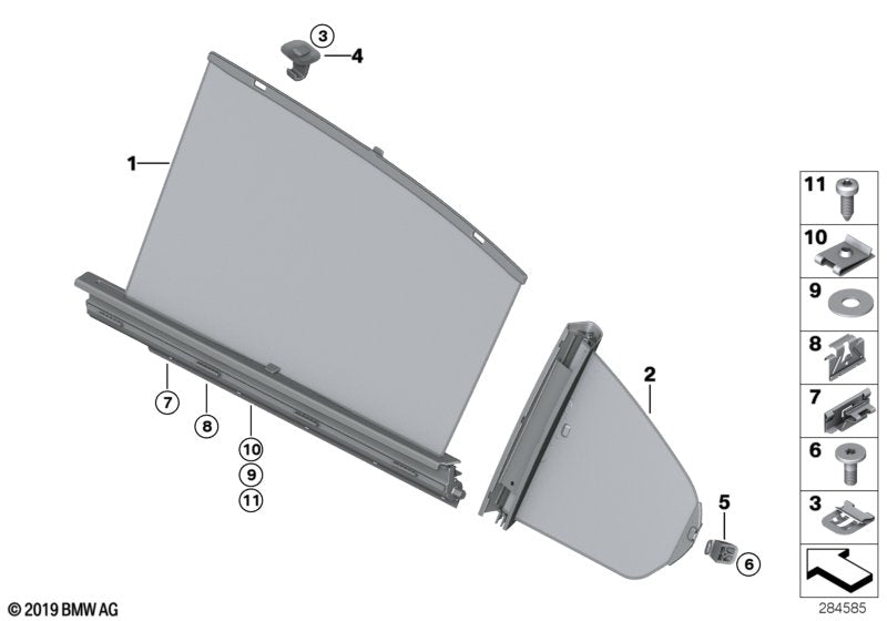 Genuine BMW 51357281123 Roller Sun Screen,Triangular Window Left (Inc. 320i ed, 330i & 320d ed) | ML Performance UK UK Car Parts