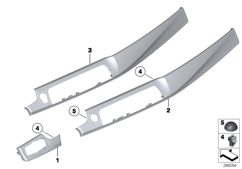 Genuine BMW 51459192942 Trim Instr.Panel Fineline Anthr.Fr.Pass. PERLGLANZ CHROM (Inc. 520i, 530d & 523i) | ML Performance UK UK Car Parts