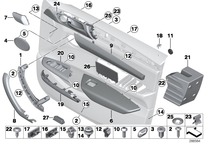 Genuine BMW 51417258788 F25 F26 Cover, Interior Handle, Leather Right ROTBRAUN (Inc. X3) | ML Performance UK UK Car Parts