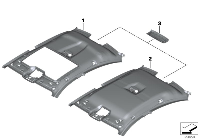 Genuine BMW 51448032807 Molded Headliner,Tilt Sunroof, Alcantara AMAROBRAUN (Inc. 650i, 650iX & 650iX 4.4) | ML Performance UK UK Car Parts