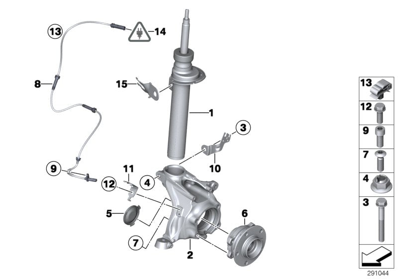 Genuine BMW 31316796418 F25 F26 Front Right Spring Strut (Inc. X3) | ML Performance UK UK Car Parts