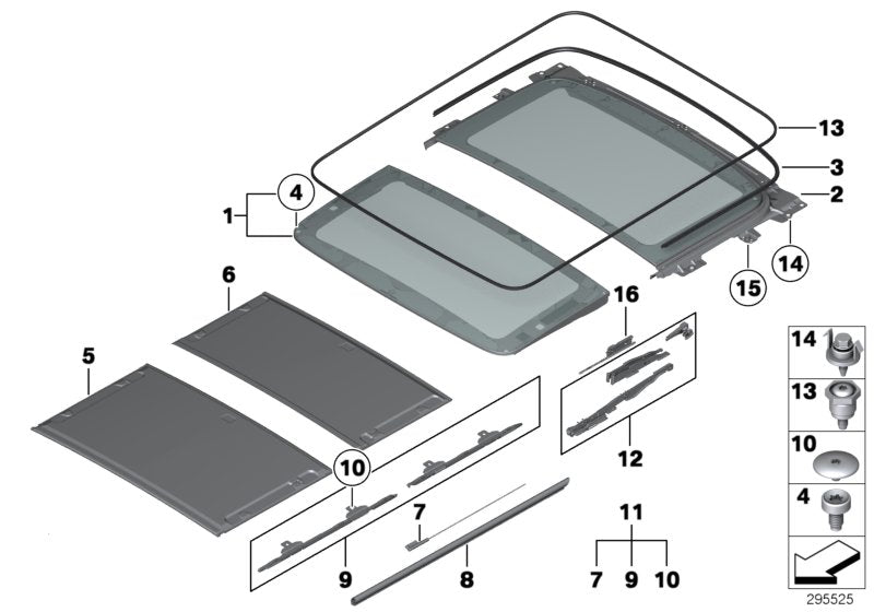 Genuine BMW 54102994056 E84 Supended Headliner, Rear HImmELGRAU (Inc. X1) | ML Performance UK UK Car Parts