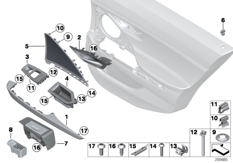 Genuine BMW 51427303906 Trim For Power Window, Right SCHWARZ (Inc. 650iX 4.4, 640iX & 640d) | ML Performance UK UK Car Parts