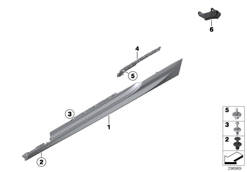 Genuine BMW 51778050417 Door Sill Cover, Primed Left M (Inc. 650iX 4.4, 640d & 640i) | ML Performance UK UK Car Parts