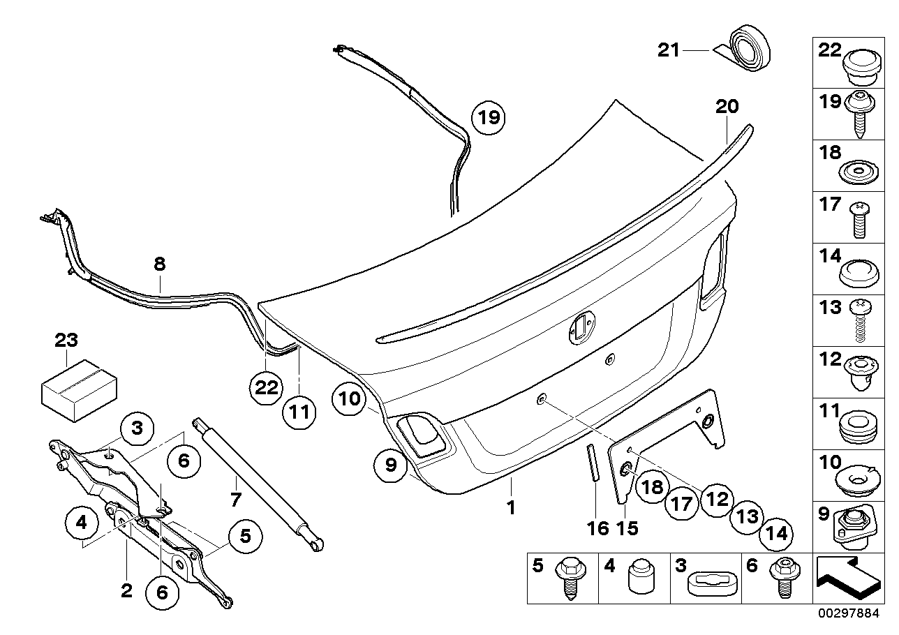 Genuine BMW 51767193576 E93 Trunk Lid Sealing (Inc. 318i, 335i & 320d)