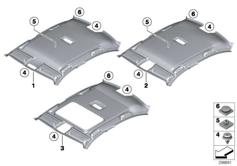 Genuine BMW 51447343301 Molded Headlining F Sliding Lifting Roof ANTHRAZIT (Inc. 335i, 328d & 330iX) | ML Performance UK UK Car Parts