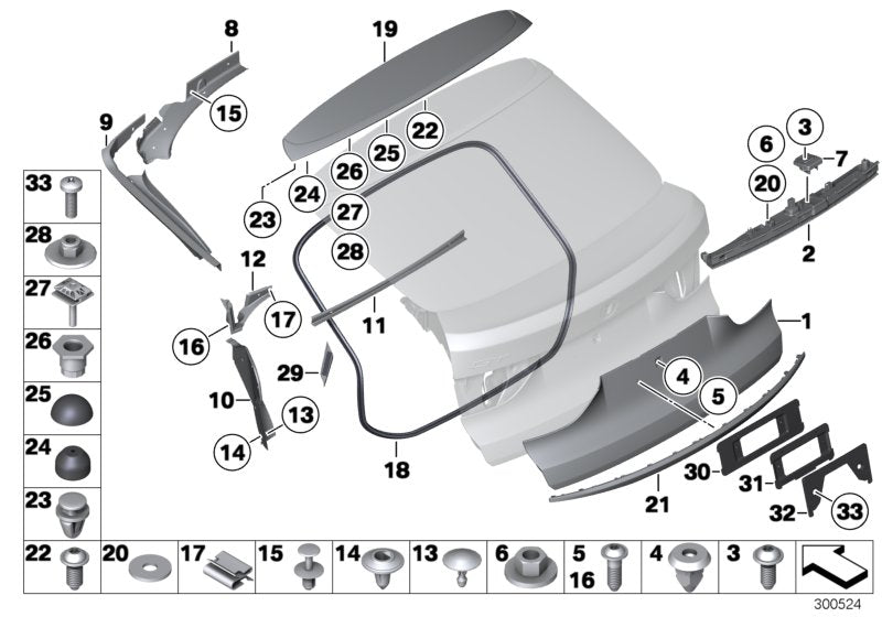 Genuine BMW 51137320715 Trunk Lid Grip (Inc. 520d, 530dX & 550iX 4.4) | ML Performance UK UK Car Parts