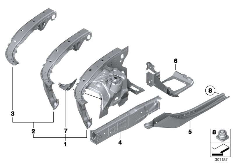 Genuine BMW 41107204080 RR6 Holder, Brake Hose, Right (Inc. 535dX, 550iX & 750LiS) | ML Performance UK UK Car Parts