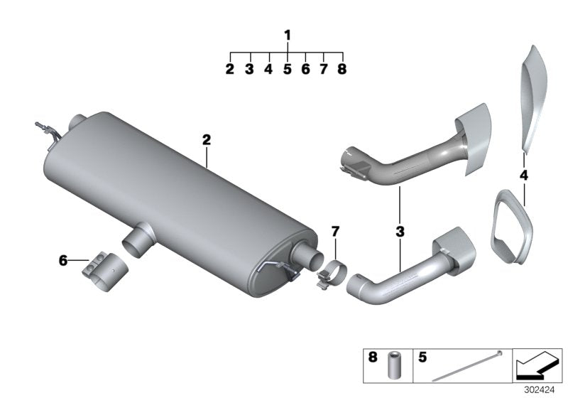 Genuine BMW 18302218603 E70 End Pipe With Tip, Black Chrome, Compl. E70N55 LCI (Inc. X5 35iX) | ML Performance UK UK Car Parts