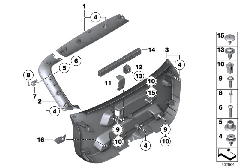 Genuine BMW 51492990125 E84 Upper Trunk Lid Trim Panel SCHWARZ (Inc. X1) | ML Performance UK UK Car Parts