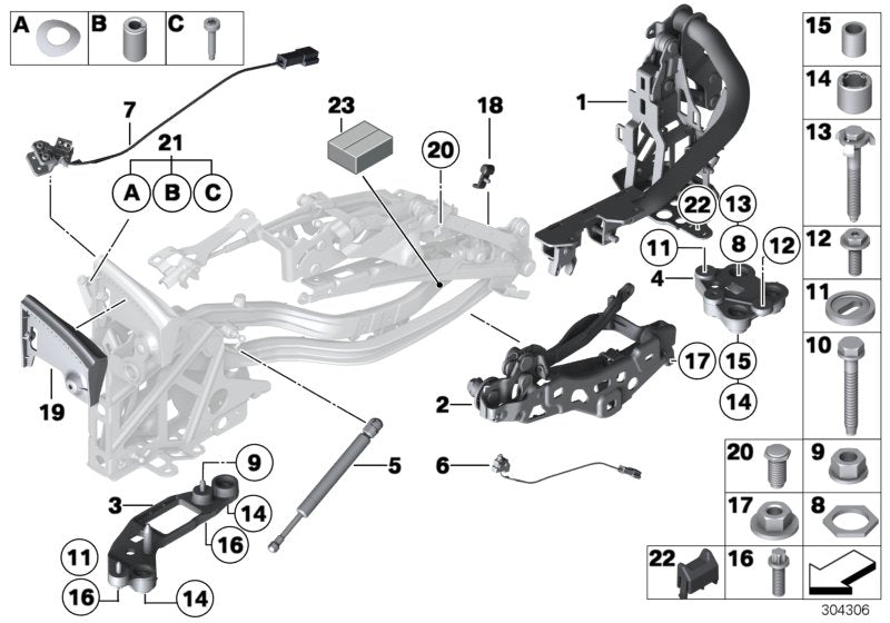 Genuine BMW 54377256885 E89 Storage Bin Lock, Convertible Top (Inc. Z4 23i, Z4 18i & Z4 30i) | ML Performance UK UK Car Parts