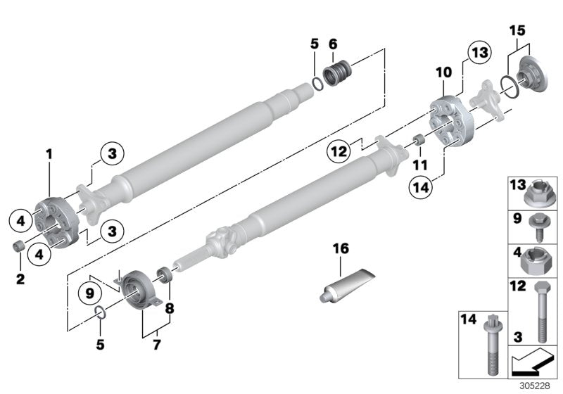 Genuine BMW 26118488058 G20 Center Mount, Aluminium (Inc. 330d) | ML Performance UK UK Car Parts