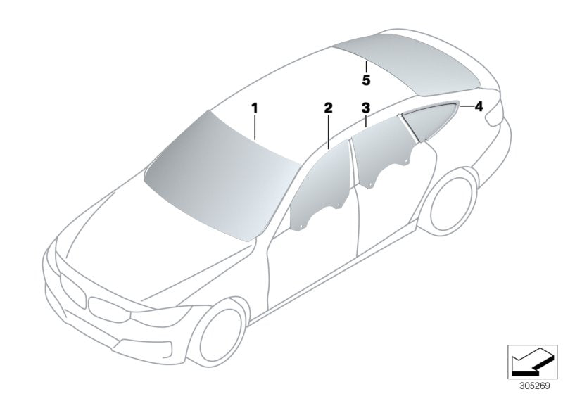 Genuine BMW 51357309730 Door Window, Rear Right SSG (Inc. 428i, 420i & 440i) | ML Performance UK UK Car Parts