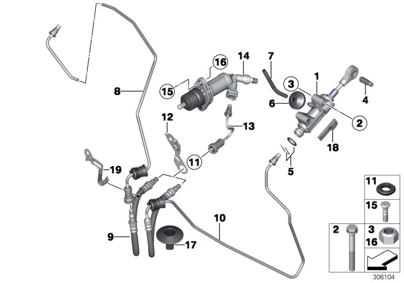 Genuine BMW 35006857512 F36 F23 F34 Hose 7.5X13.5 (Inc. 418i, 118d & 428i)