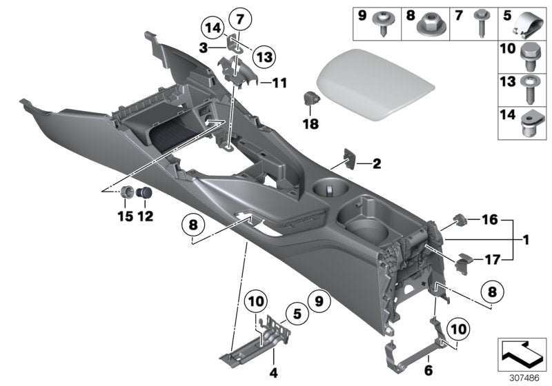 Genuine BMW 51169285157 E84 Center Console SCHWARZ (Inc. X1) | ML Performance UK UK Car Parts