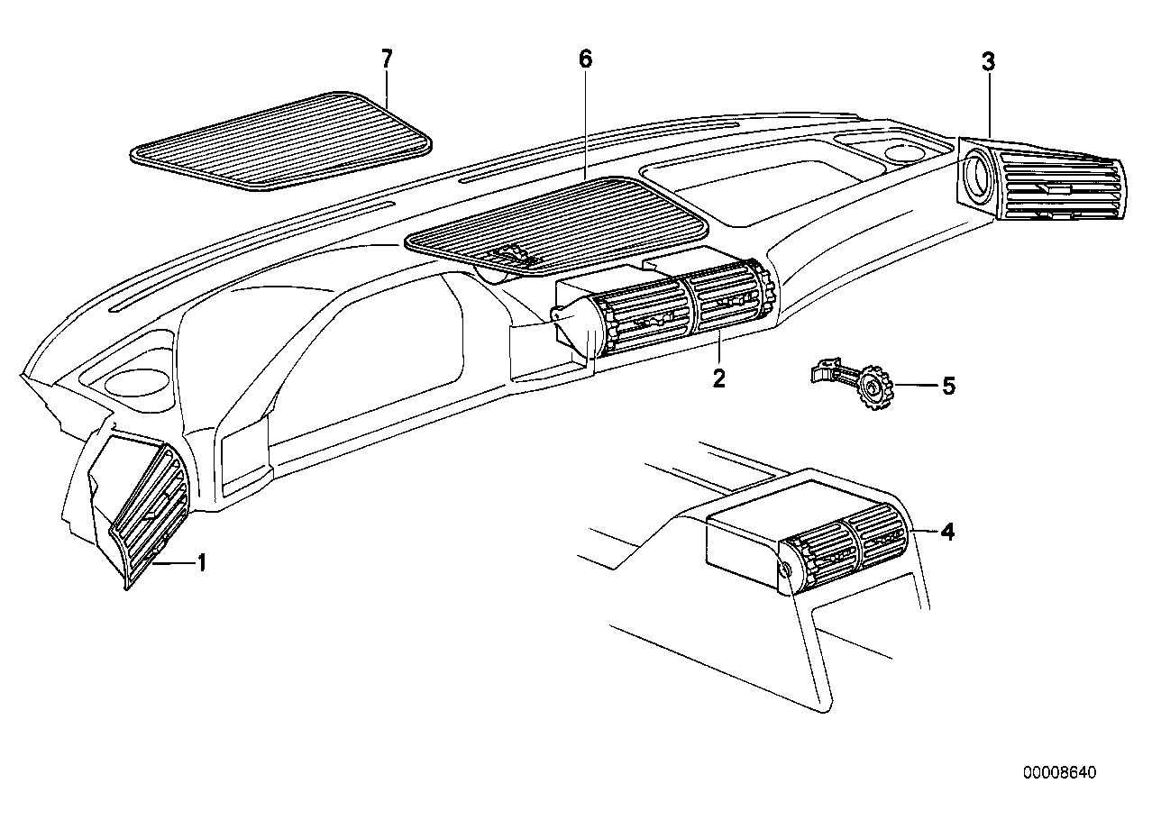 Genuine BMW 64222236447 E34 Fresh Air Grille Center (Inc. M5 & M5 3.6) | ML Performance UK Car Parts