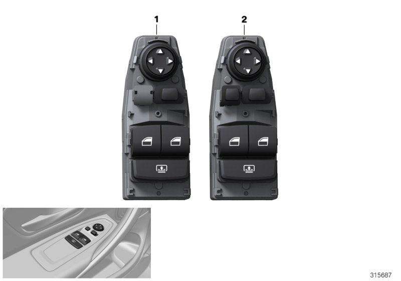 Genuine BMW 61319226266 Window Lifter Switch, Driver's Side (Inc. 430dX, 428i & 418i) | ML Performance UK UK Car Parts