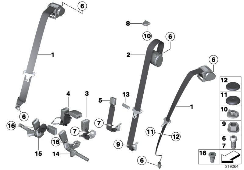 Genuine BMW 72117375448 Lower Belt, Rear Center And Right (Inc. 335dX, M4 GTS & 330d) | ML Performance UK UK Car Parts