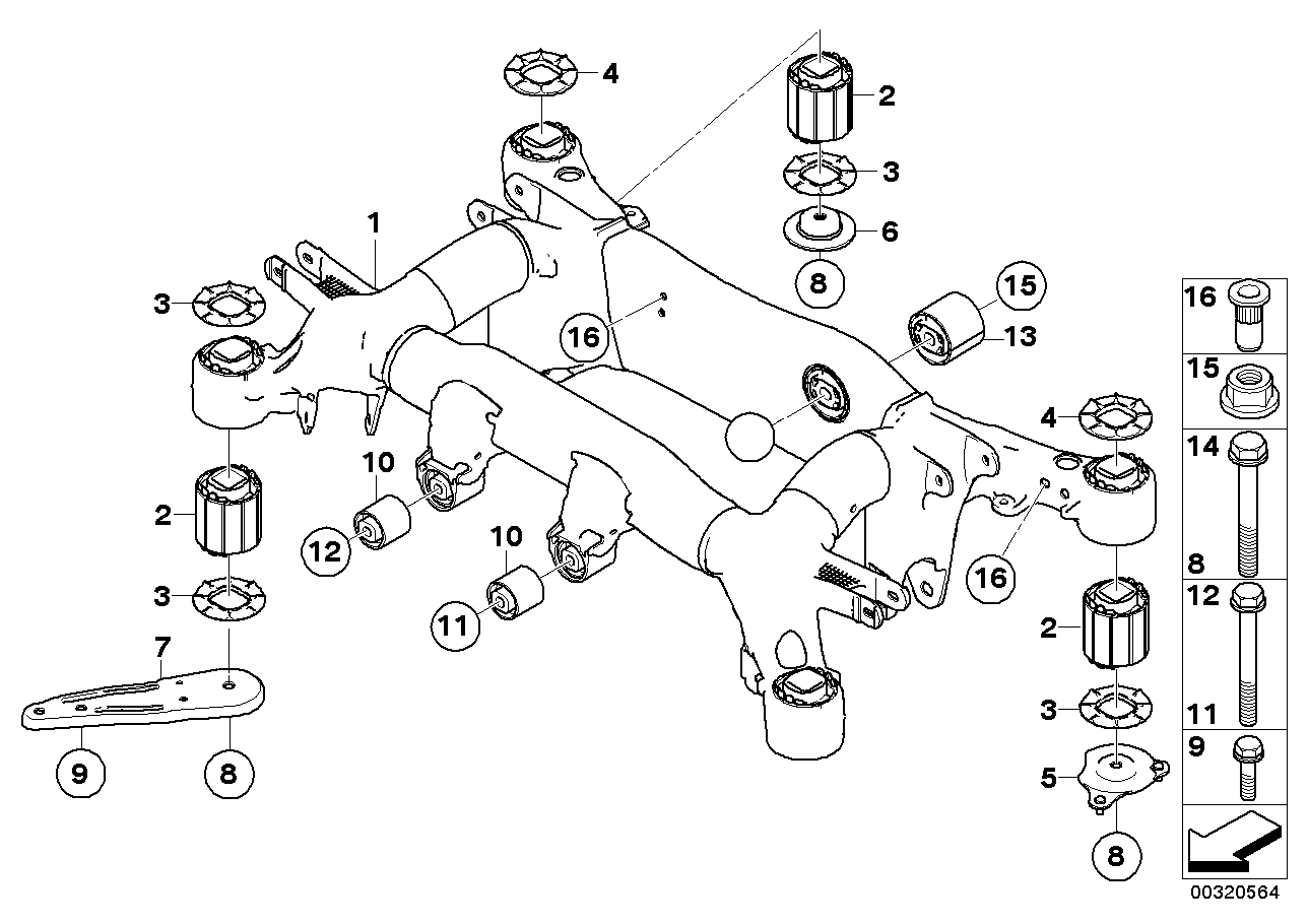 Genuine BMW 33316770842 E63 E64 Rear Axle Carrier (Inc. 645Ci, 650i & 635d) | ML Performance UK UK Car Parts