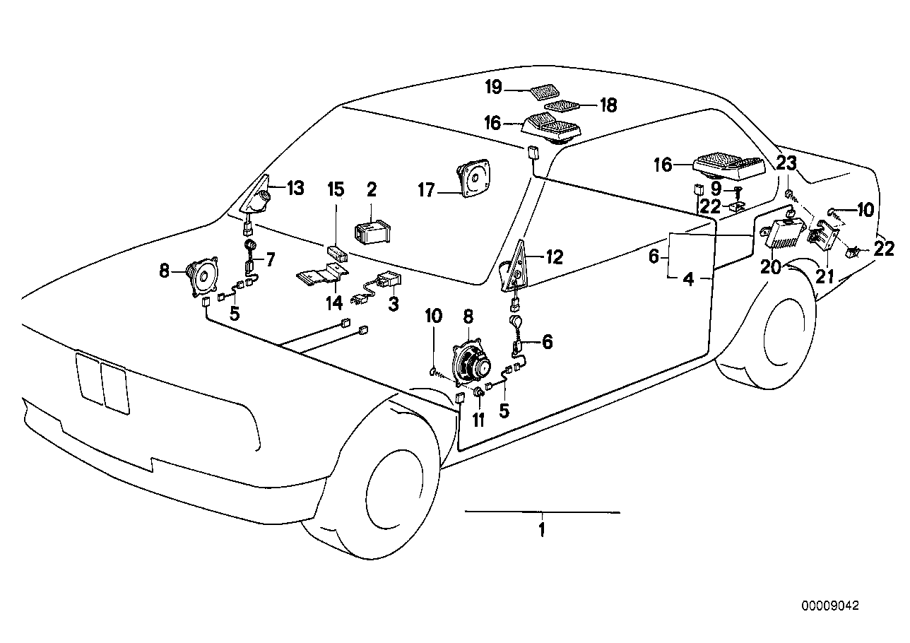 Genuine BMW 61129058654 E30 Wiring Door Front SOUND SYSTEM (Inc. 320is, 324td & 323i) | ML Performance UK UK Car Parts