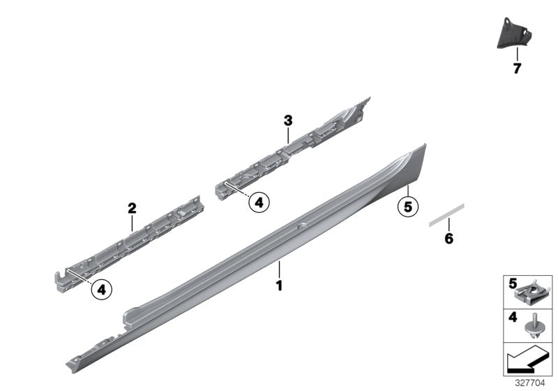 Genuine BMW 51778052656 Door Sill Cover, Primed Right M (Inc. 650iX, 640iX & 640dX) | ML Performance UK UK Car Parts