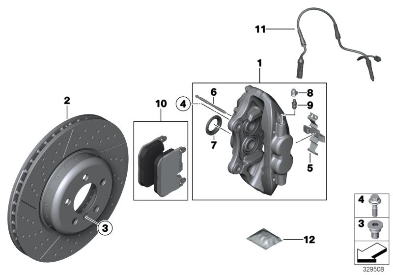 Genuine BMW 34116850932 F33 F34 F31 Caliper Housing Right (Inc. 335iX, 430i & 328i)