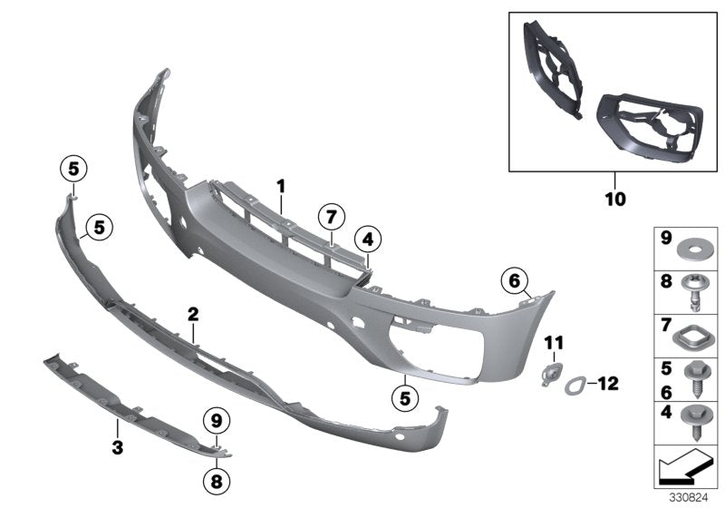 Genuine BMW 51117179848 E71 E72 Trim Panel, Bumper, Front Bottom (Inc. X6) | ML Performance UK UK Car Parts